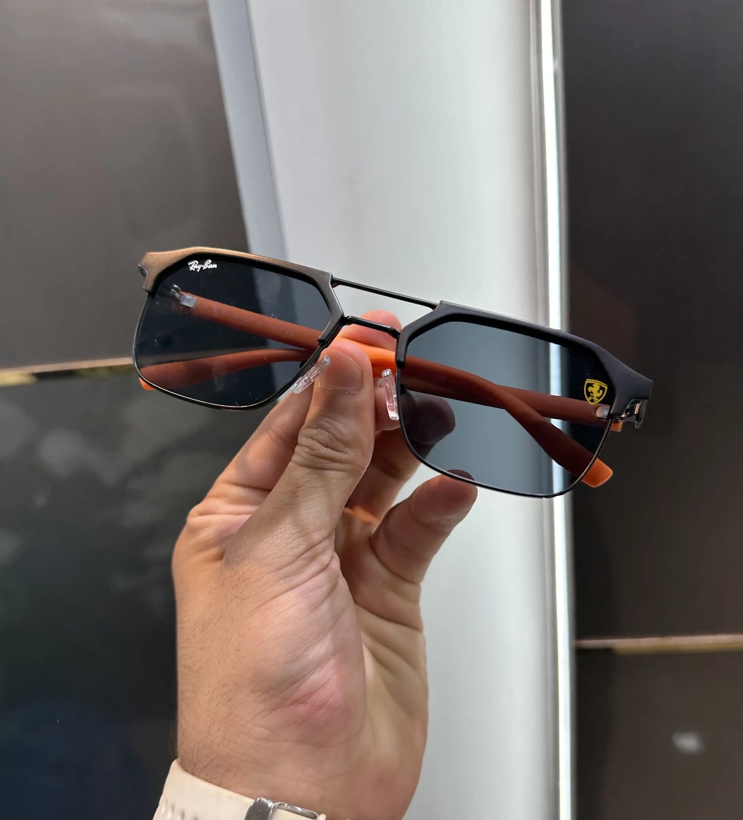 Ray Ban Orange Black Ferrari Premium Shades 04