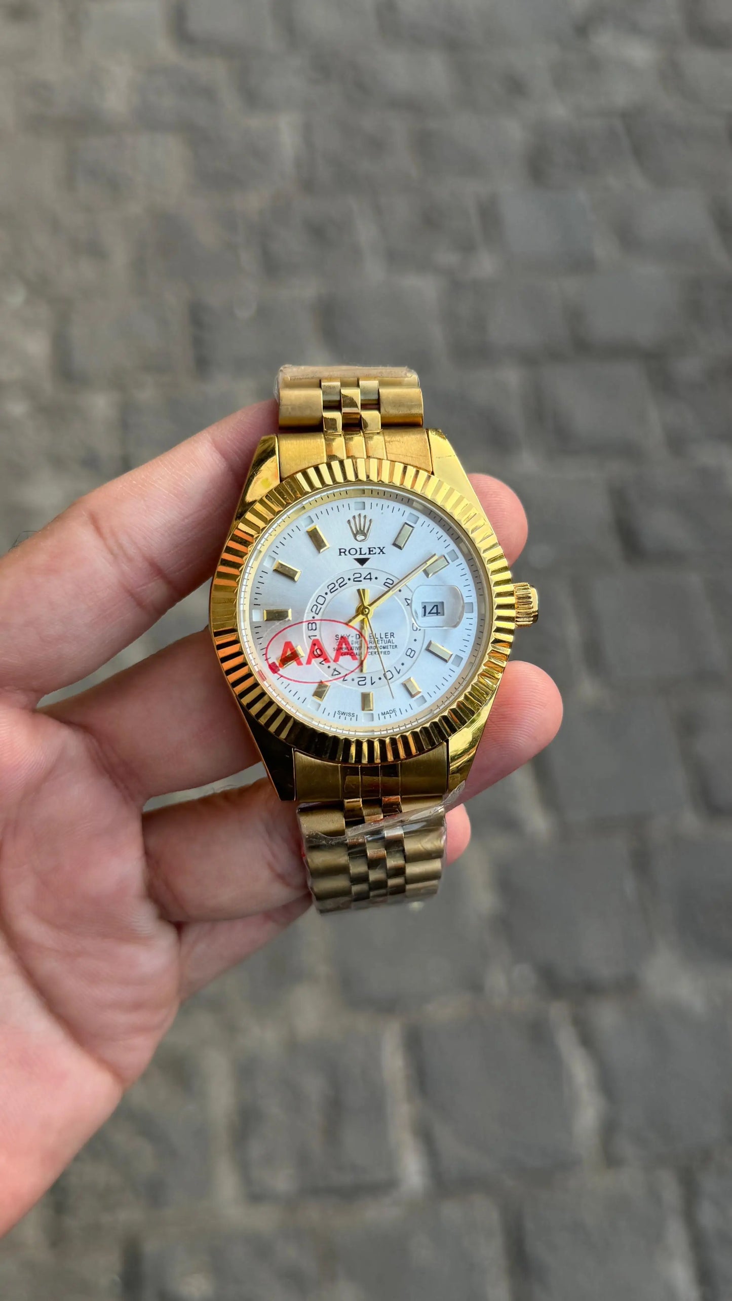 sky deweller premium quality gold white
