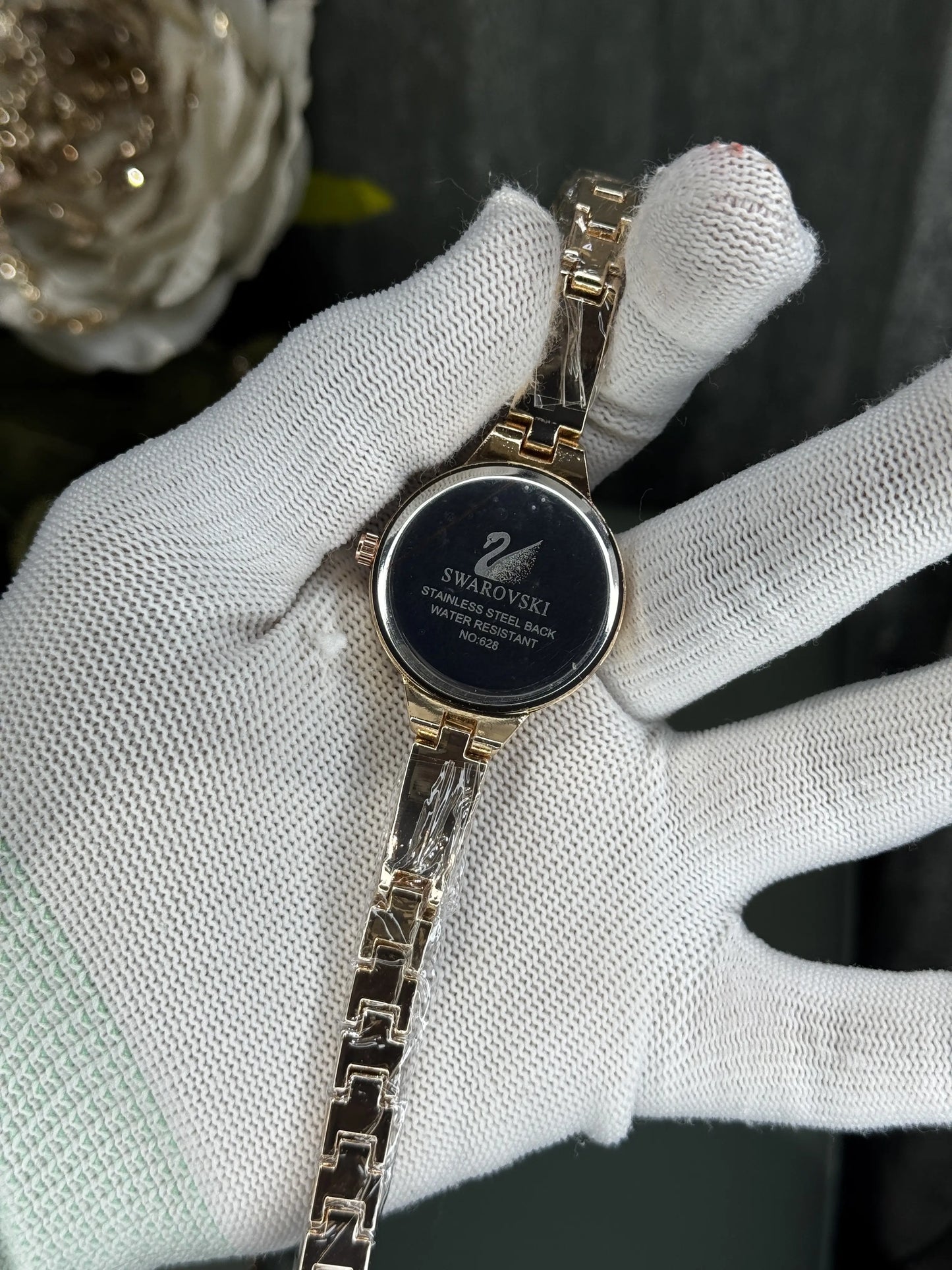 Swarovsk i Rose Gold Black Premium Watch
