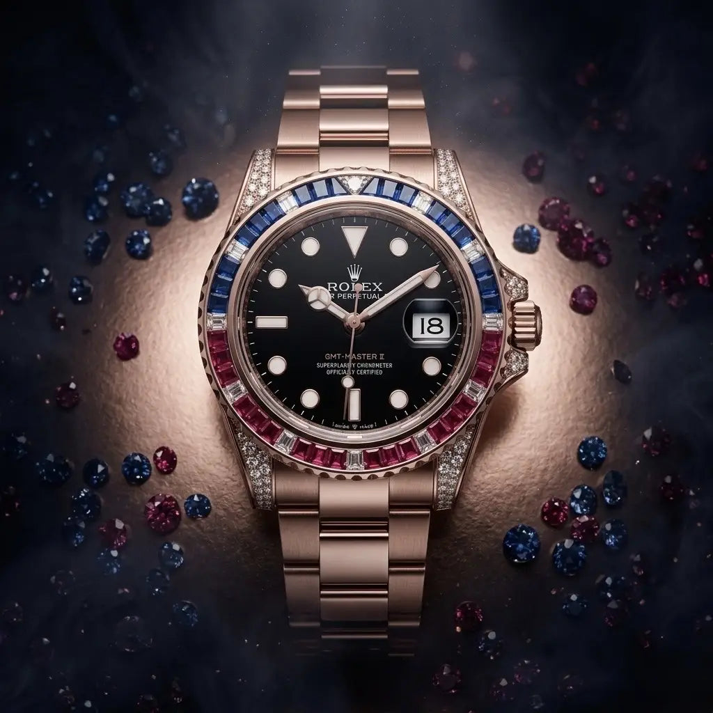 ROLEX GMT MASTER || RUBY DIAMOND SET BEZEL