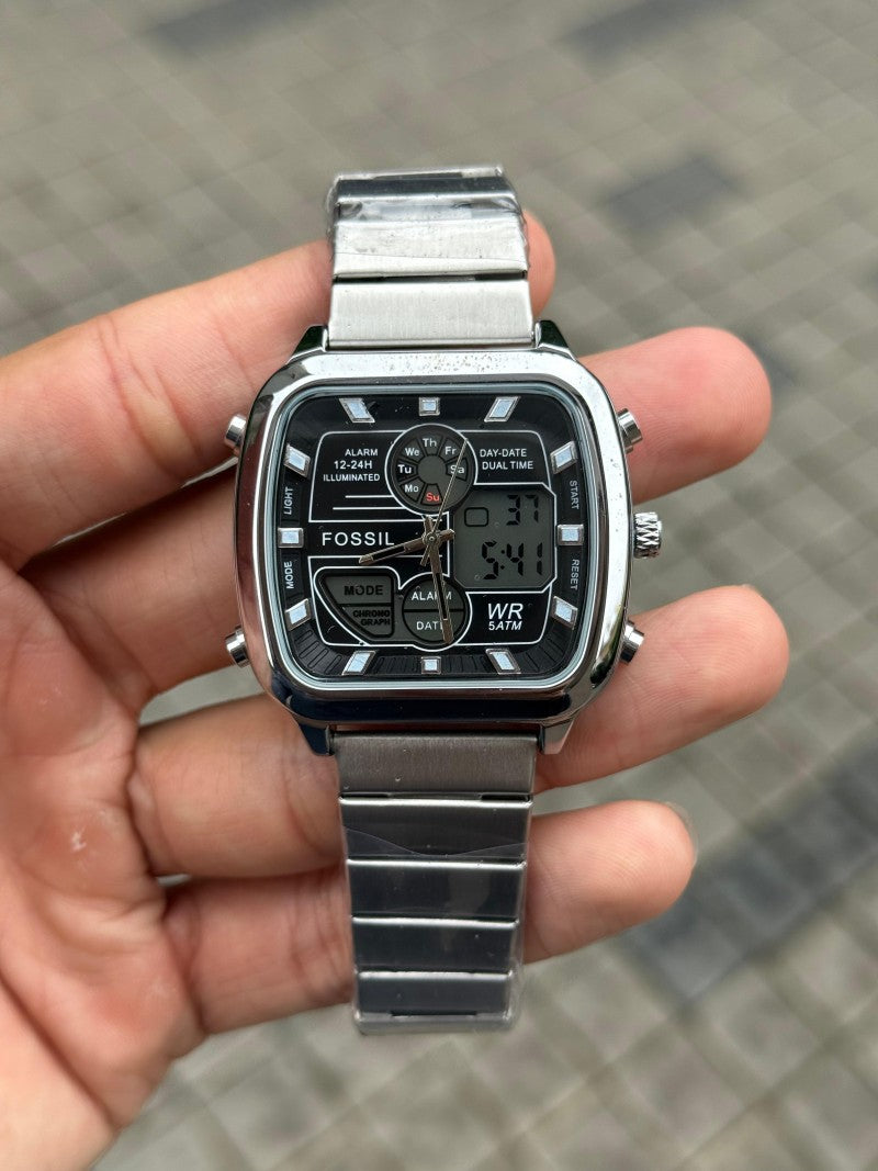 Fossi l Retro Silver Black