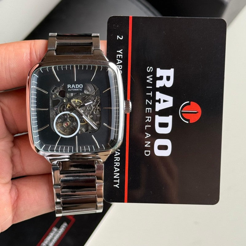 Rad o True Square Skeleton Automatic Silver Black