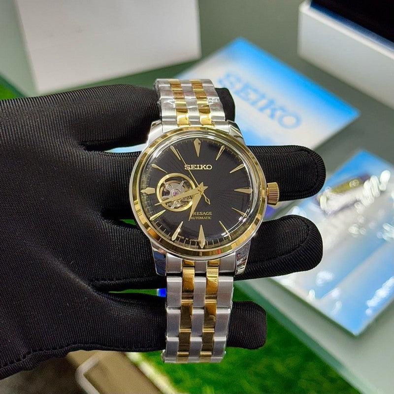 Seik o Presage Cocktail Automatic Two Tone Black Dial