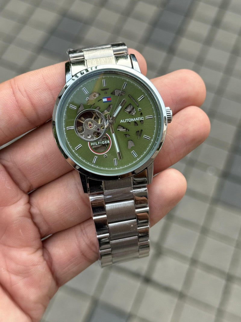 Tommy Hilfige r Automatic Silver Green