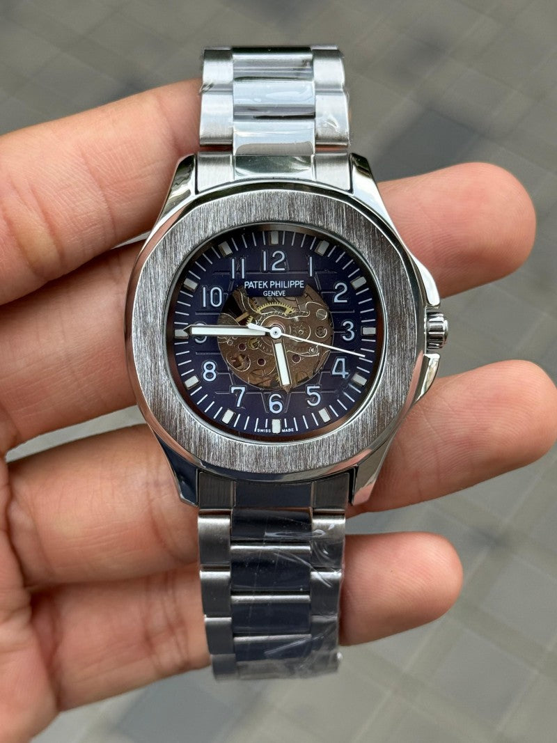 Patek Phillep e Skeleton Automatic Silver Blue