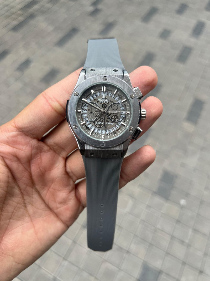 Hublo t Calendar Chronograph Grey Silicon