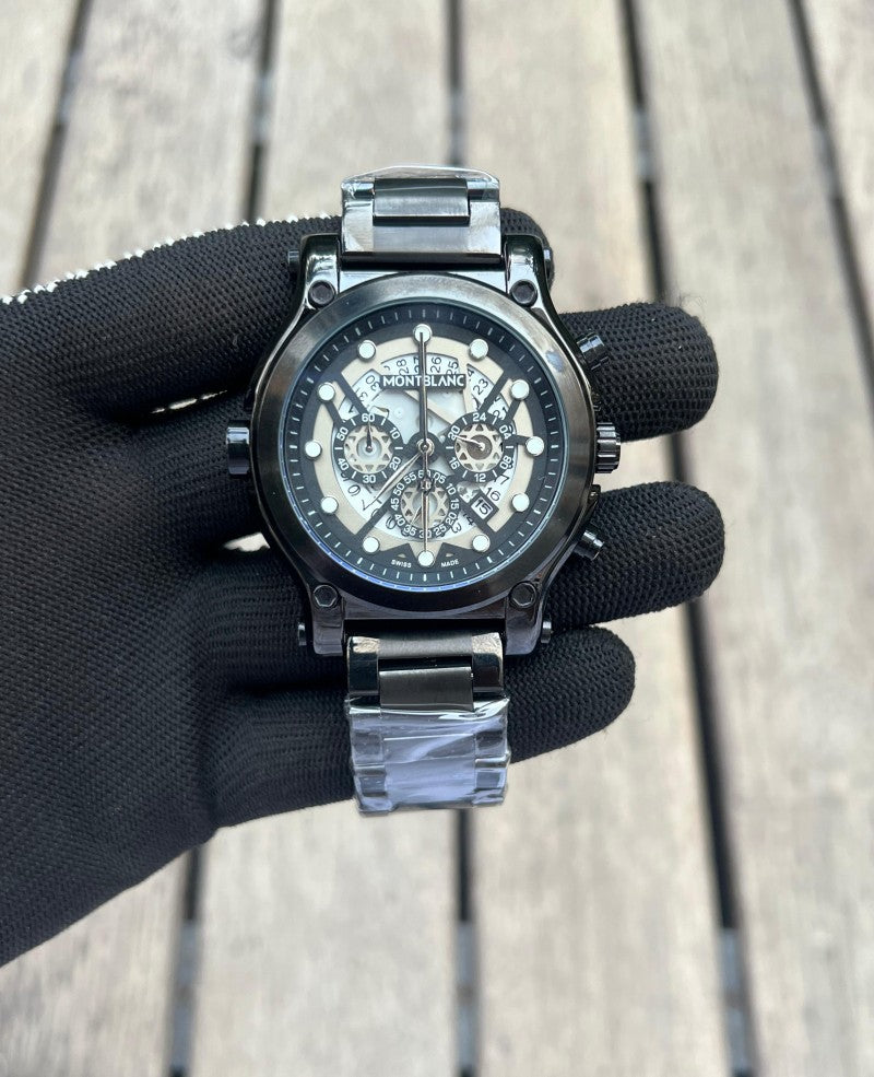 Montblan c Calendar Chronograph Full Black Premium