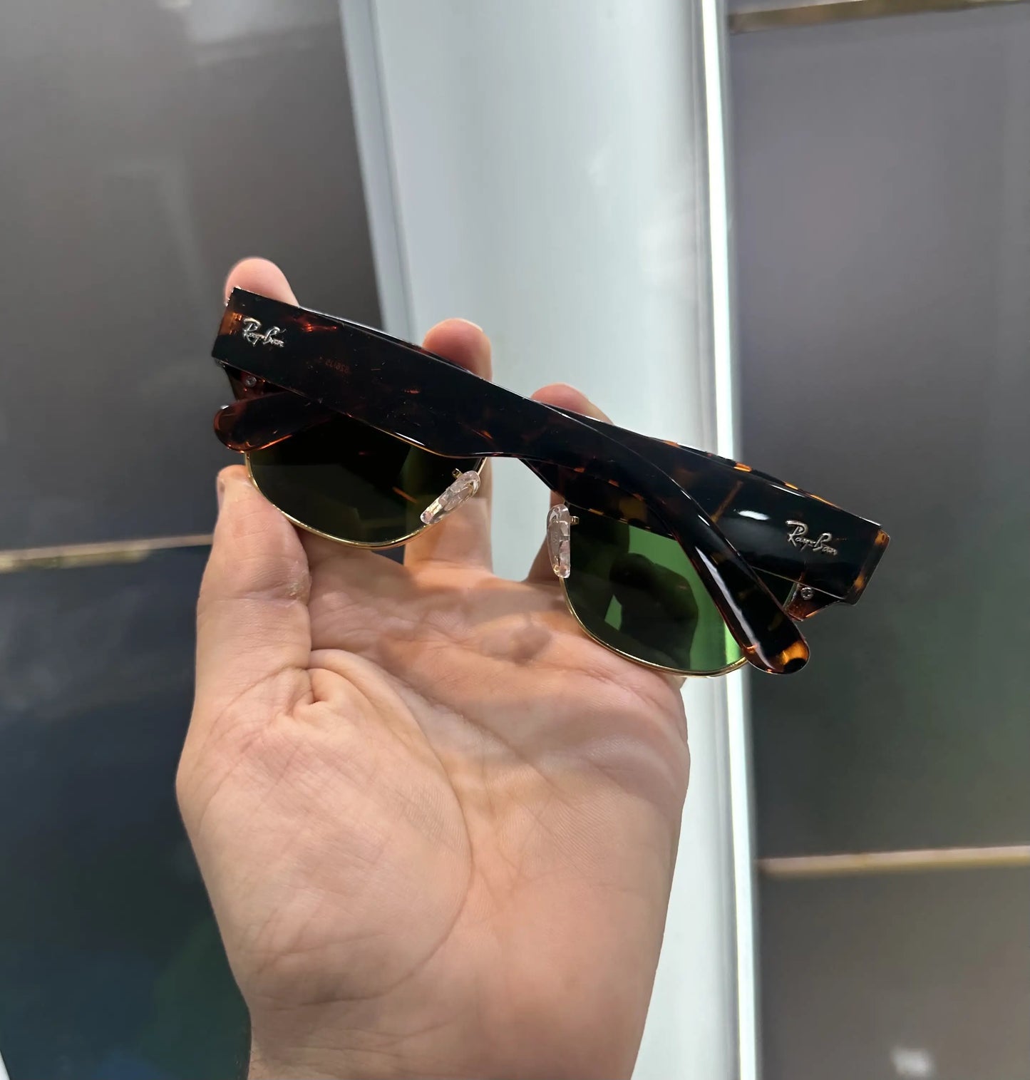 RayBan Tiger Green Clubmaster Premium Shades 0316