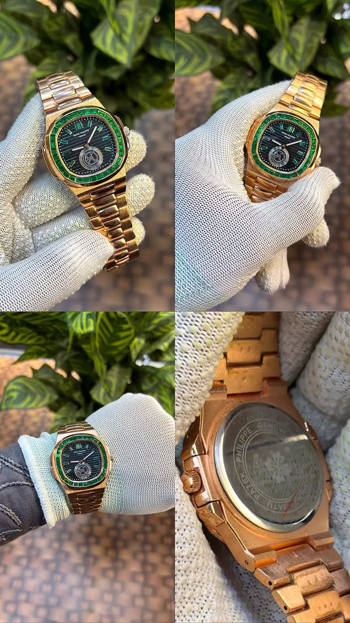 Patek Philippe Nautilus baguette diamond-set bezel