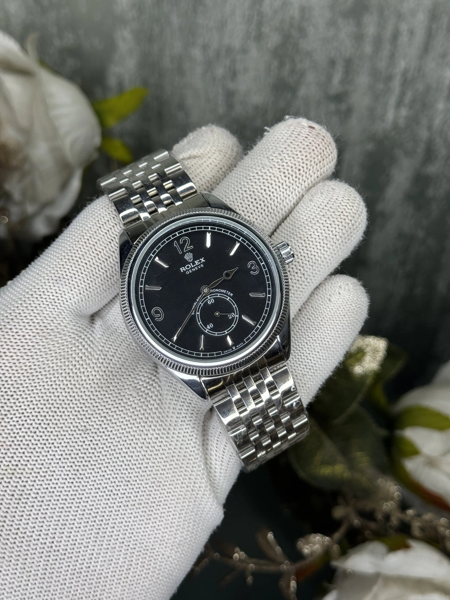 Role x Chronometer Silver Black Premium Watch