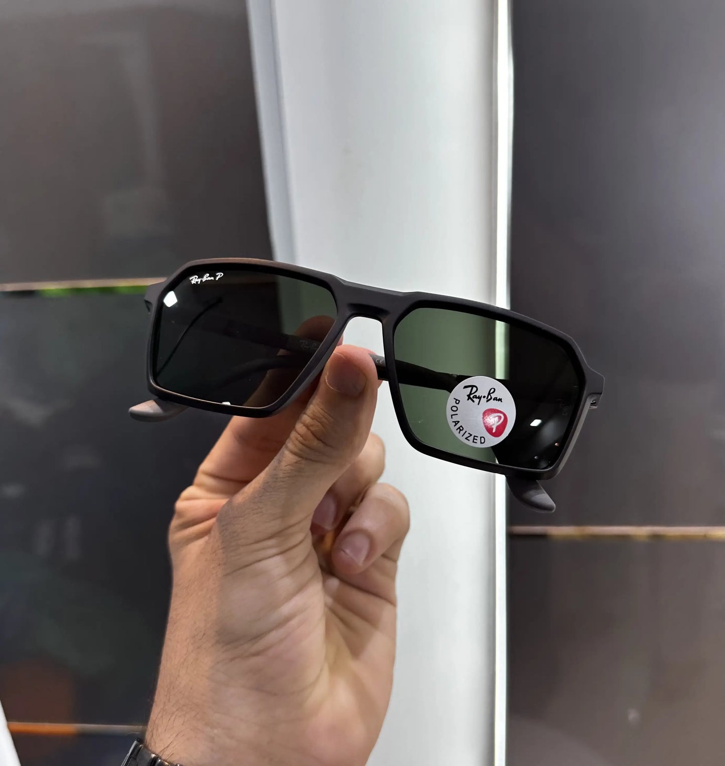 RayBan Black Green Matt Premium Shades 6225
