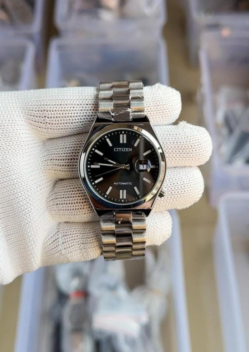 Citizen Silver Black Quartz