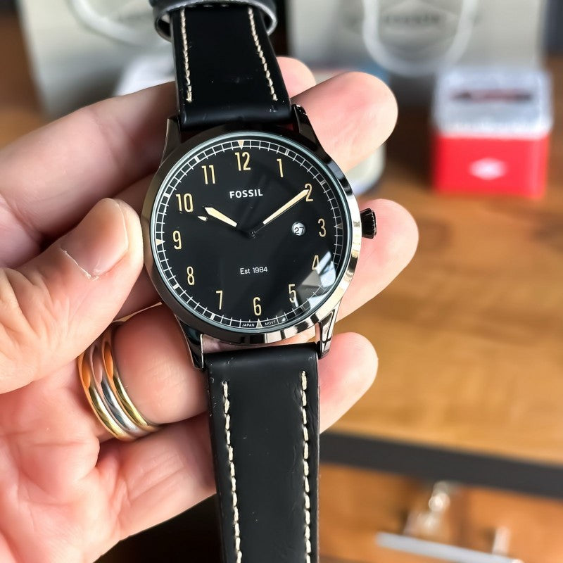 Fossil Full Black Leather
