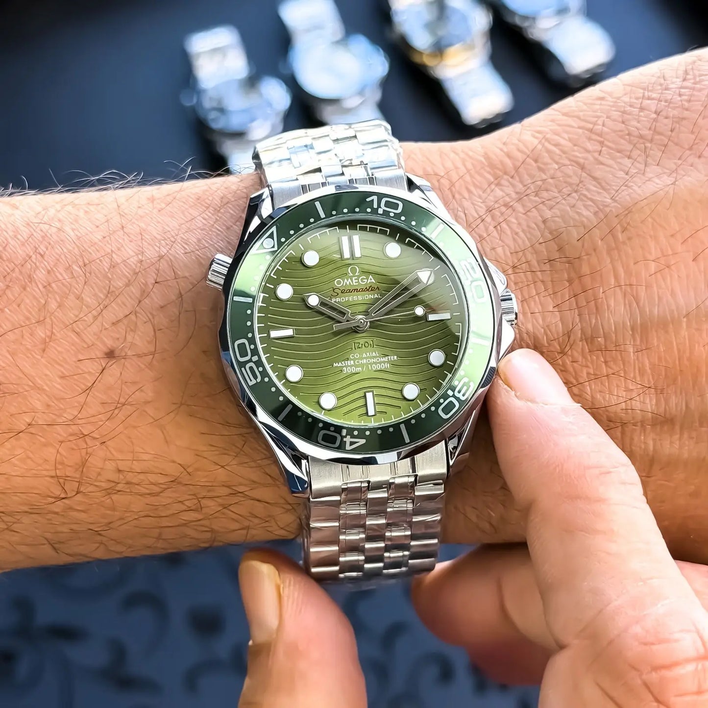 Omega_Auto_Silver_Green