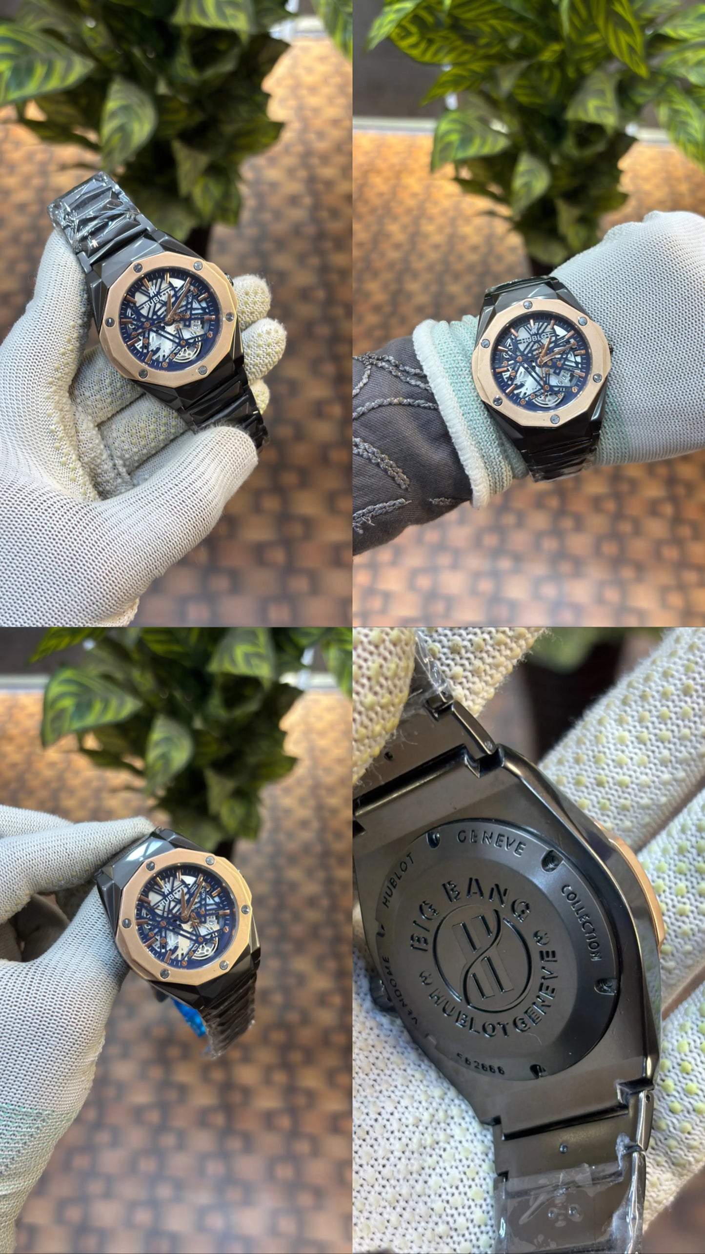 Hublot Big Bang Aero Bang full black Skeleton Dial Watch Quartz