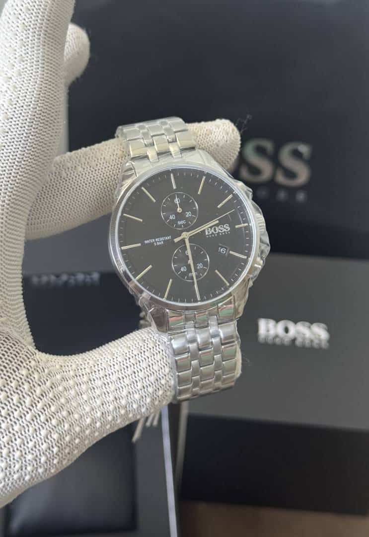 Hugo  Boss Associate Silver-Black Chronograph Metal Luxury Watch