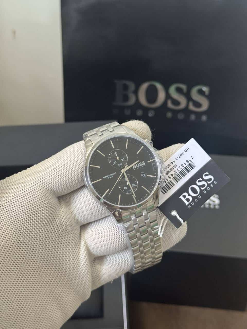 Hugo  Boss Associate Silver-Black Chronograph Metal Luxury Watch