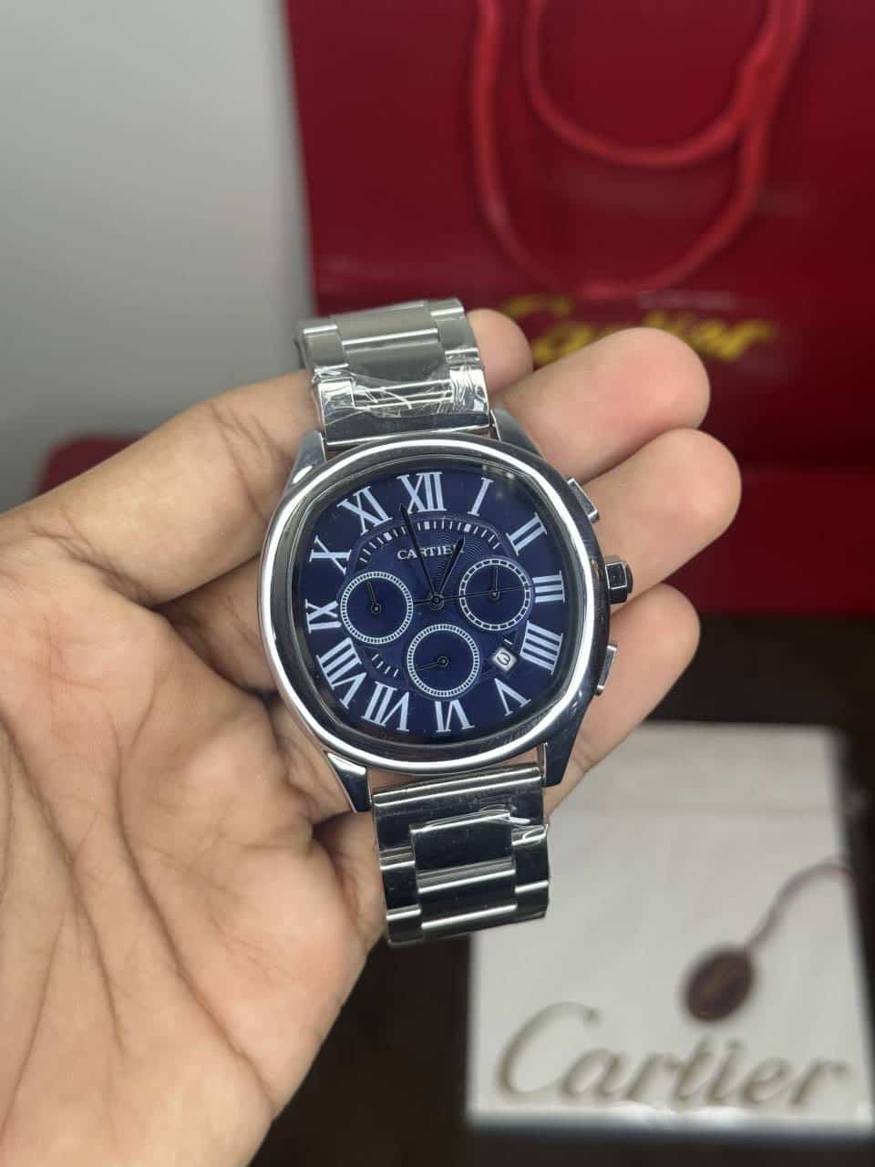 Cartie r Santos Silver Blue Limited Edition Watch