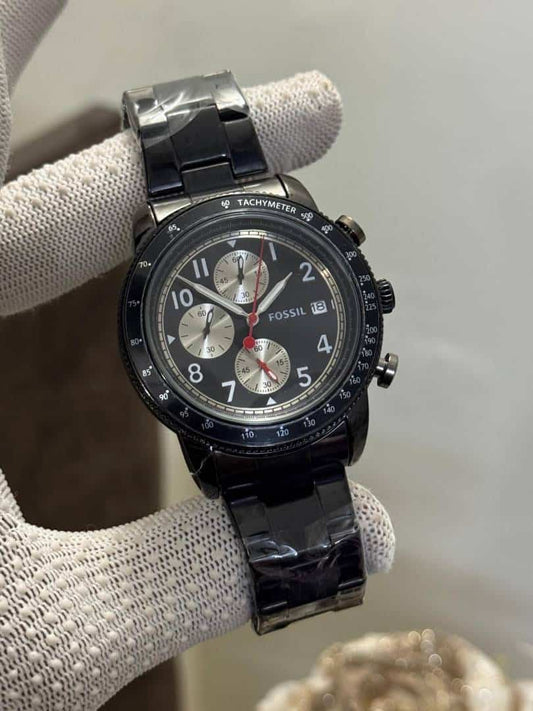 Fossi l Tourer All Black Chronograph Metal Watch