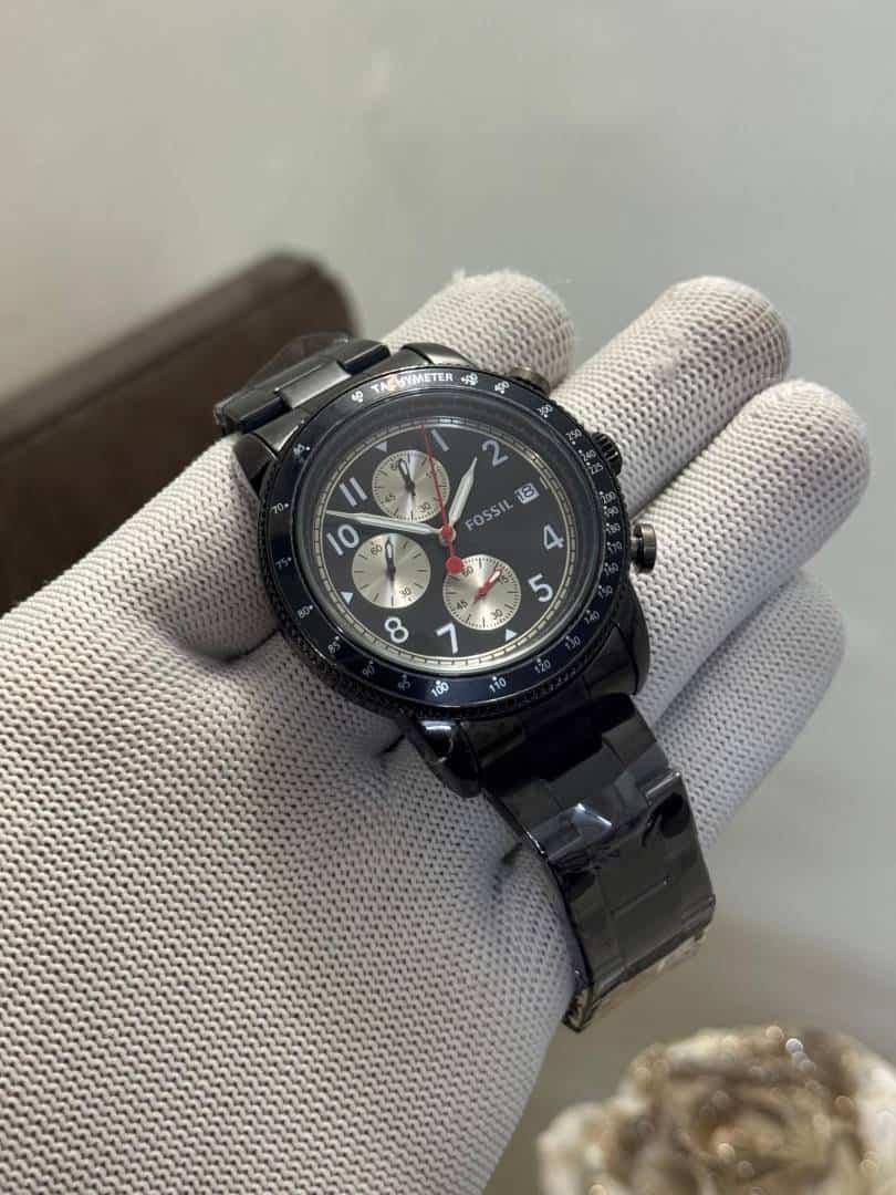 Fossi l Tourer All Black Chronograph Metal Watch