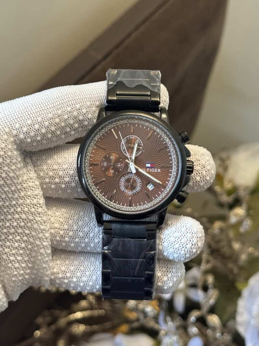Tommy hilfige r Black With Brown Dial Premium Chronograph Watch