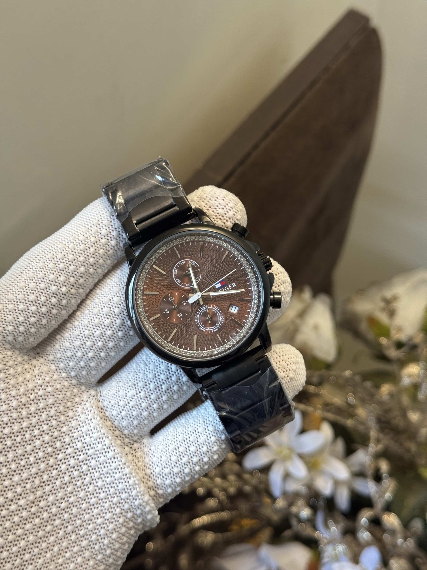 Tommy hilfige r Black With Brown Dial Premium Chronograph Watch