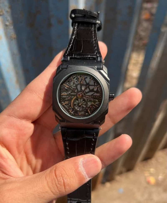 Bvlgari All Black With Copper Touch Quartz Premium Watch