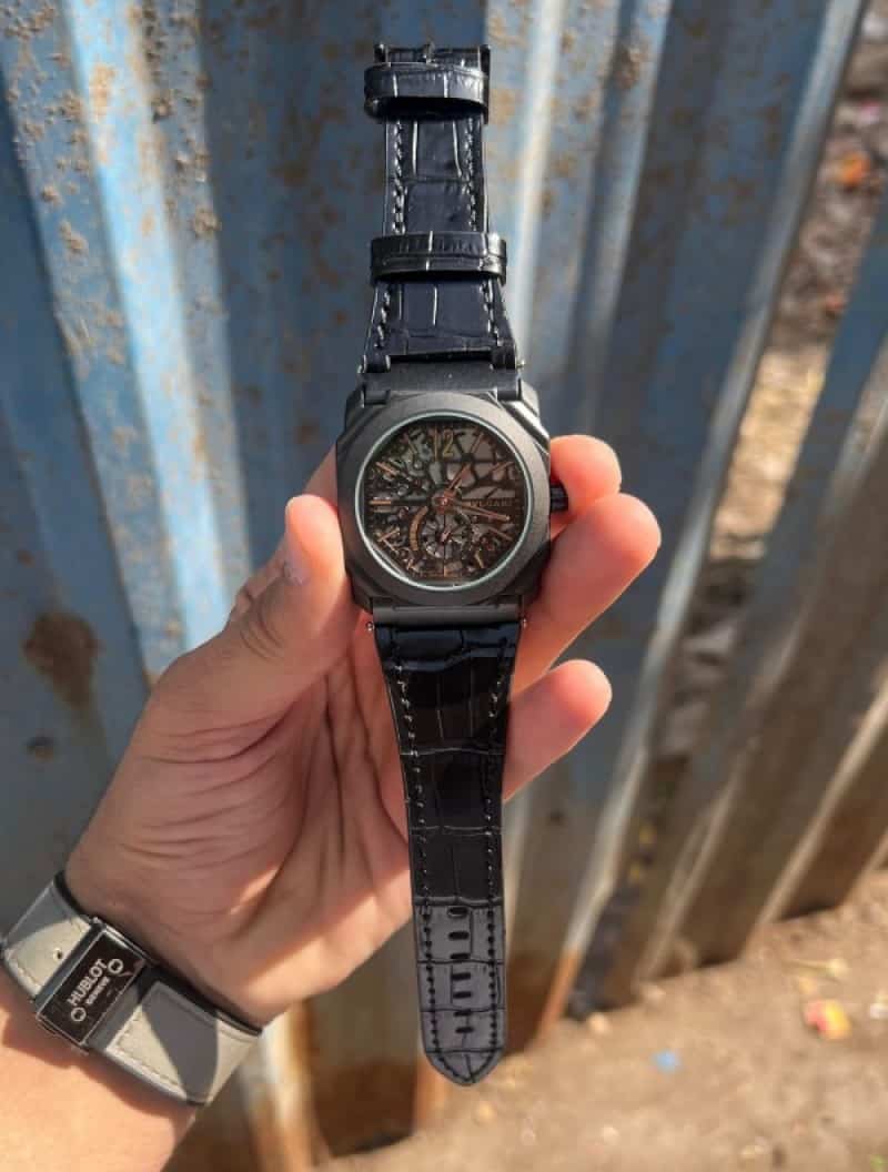 Bvlgari All Black With Copper Touch Quartz Premium Watch