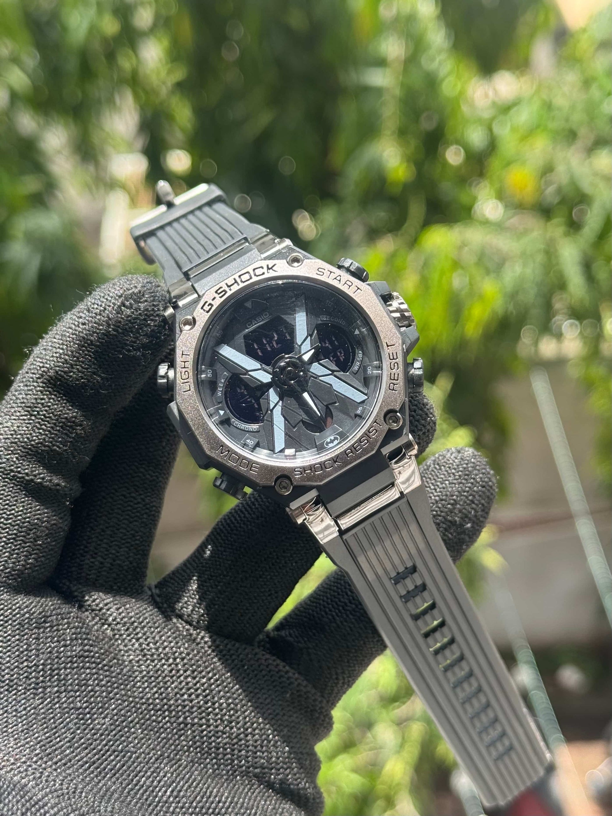 Gshock All Black Silicone Strap Analog With Digital Premium Watch