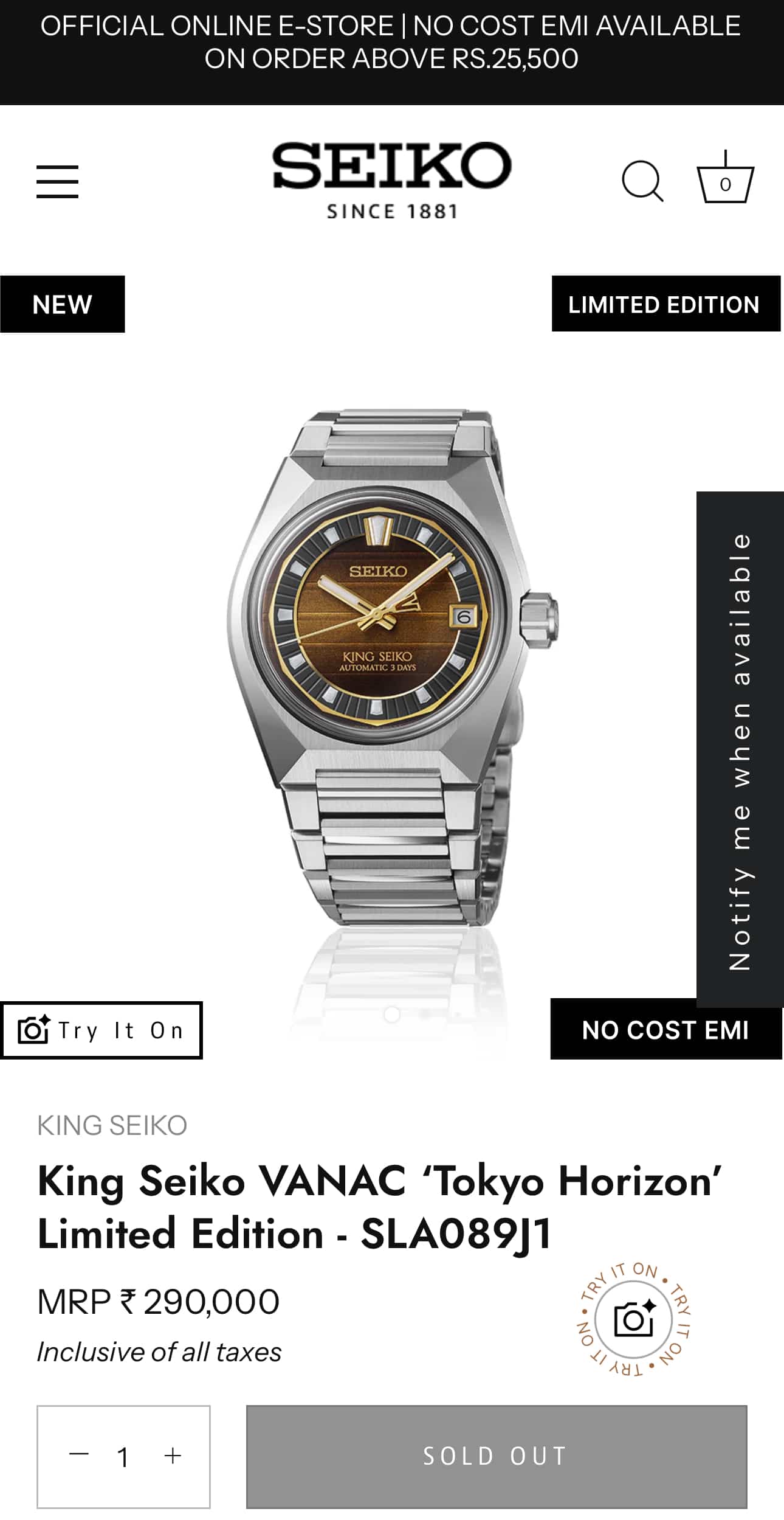 King Seik o Japan Tokyo Horizon Automatic Premium Watch