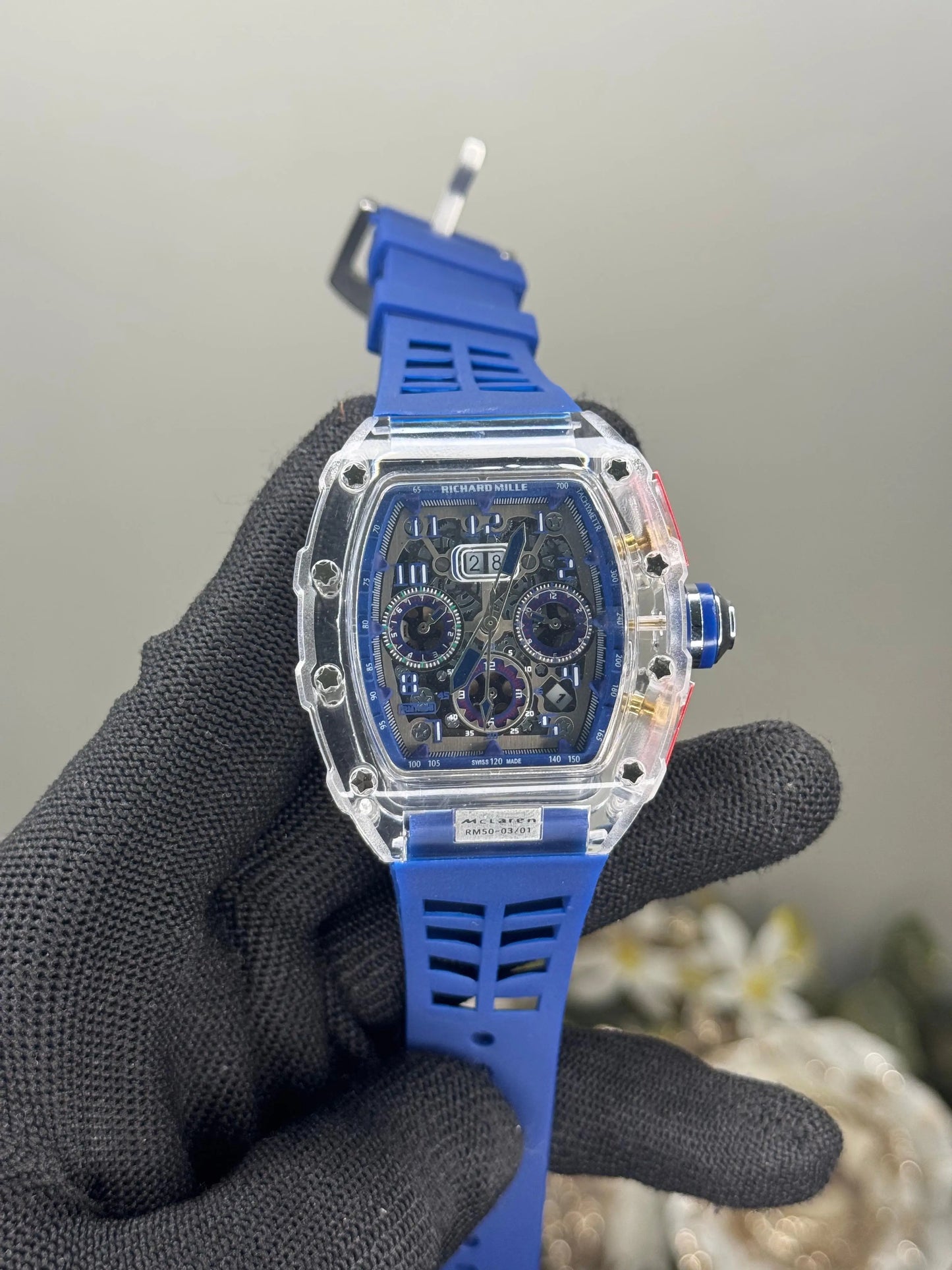 Richard Mille Mc Laren Blue Chronograph Watch