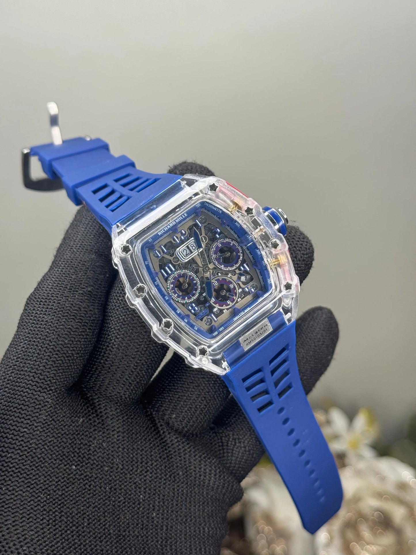 Richard Mille Mc Laren Blue Chronograph Watch
