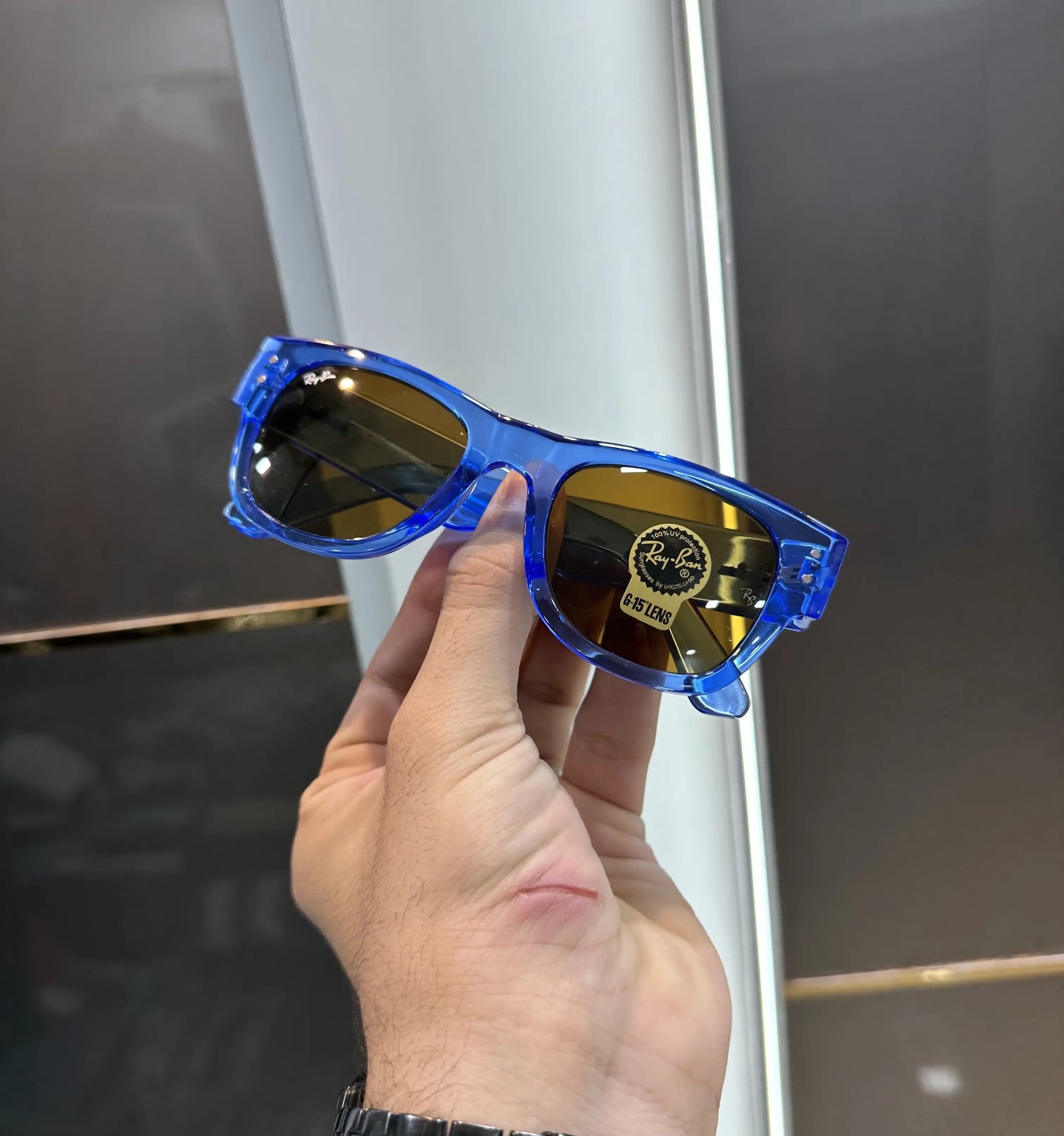 Ray  Ban Mega Wayfarer Blue Brown Premium Shades 840