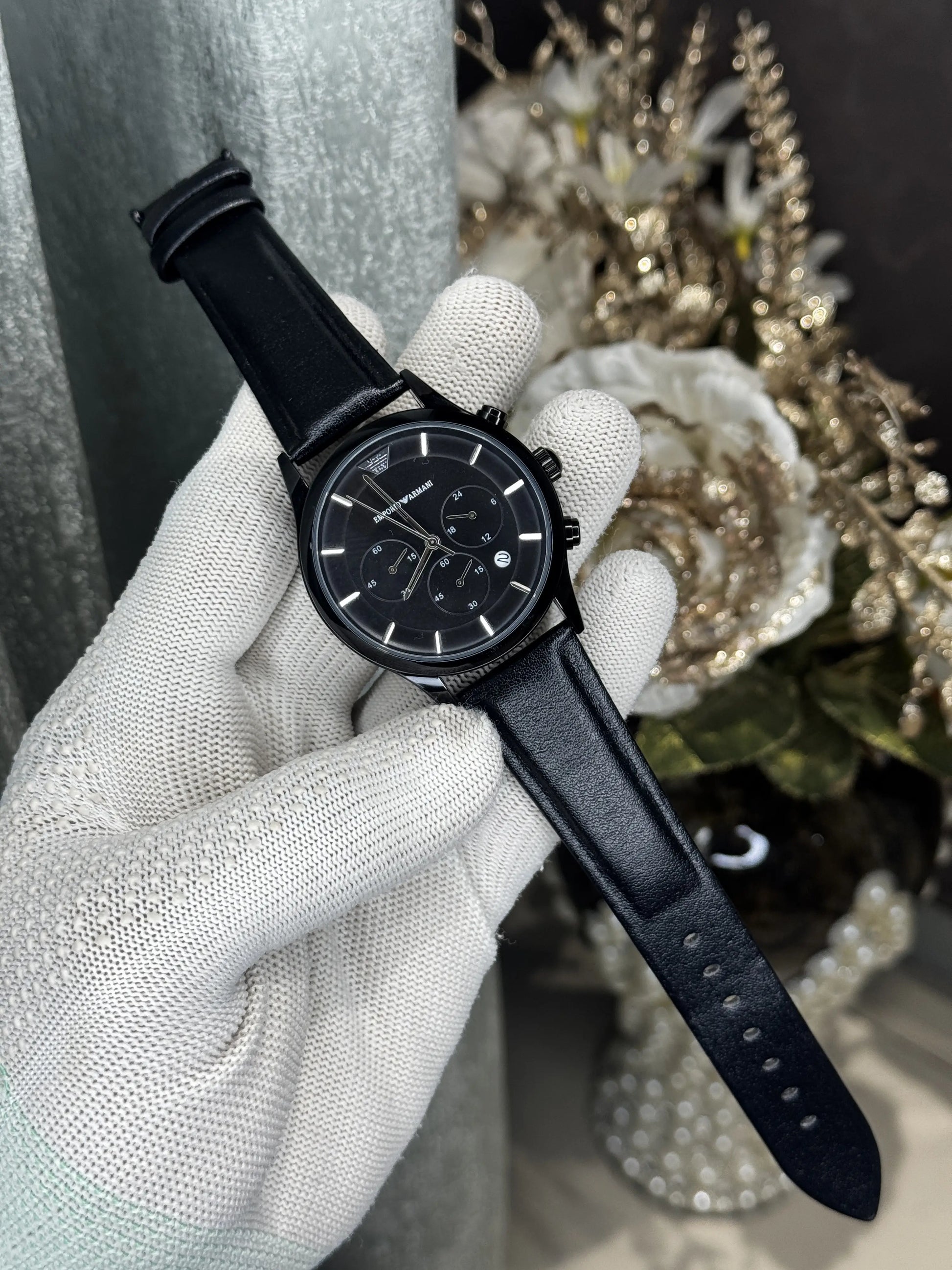 Emporio Arman i All Black Chronograph Watch