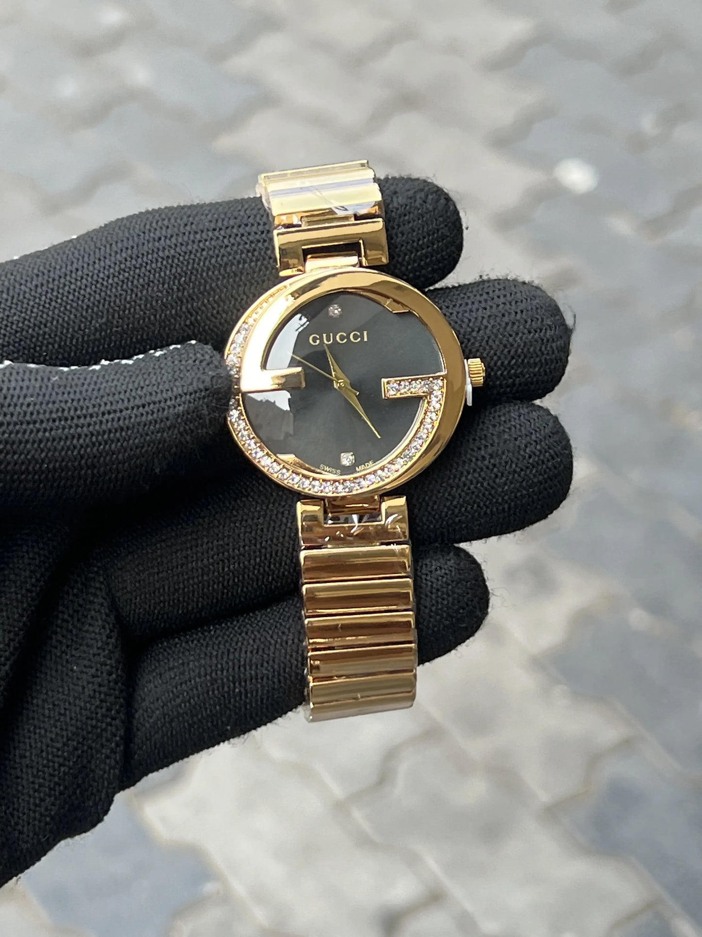 Gucci Diamond Gold Black