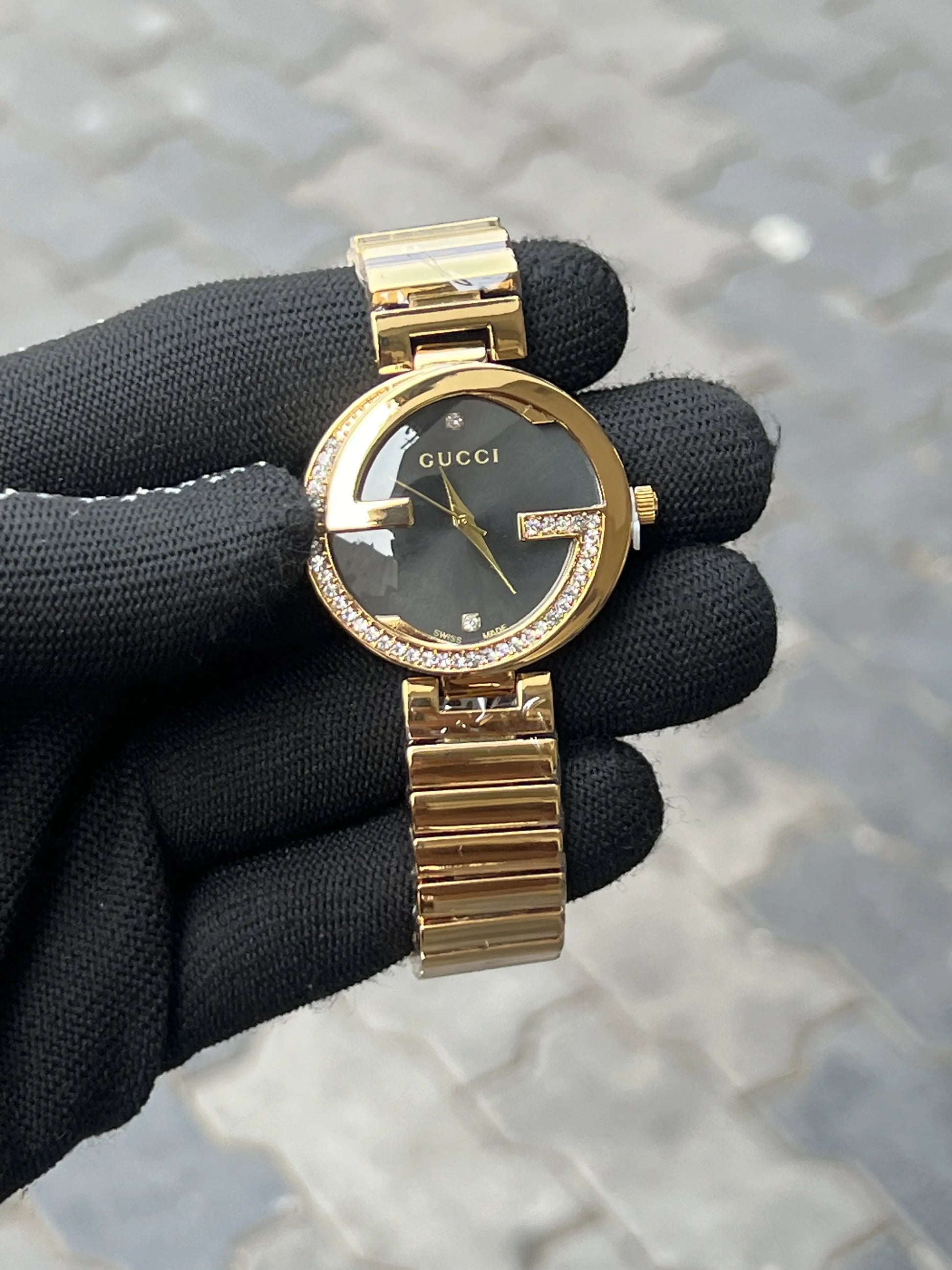 Gucci Diamond Gold Black