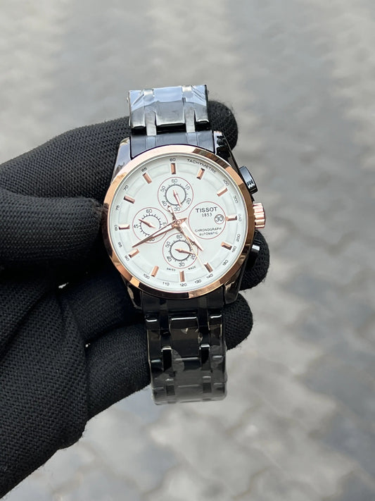 Tisso_t 1853 Chain Black Rose Gold White