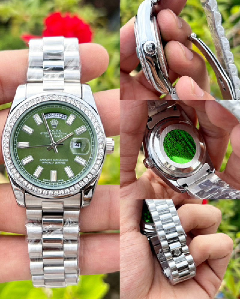 Rolex Day Date Diamond Silver/Green