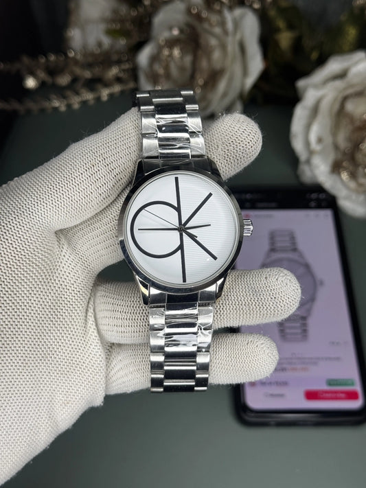 Calvin  Klein Silver White Premium Quartz Watch