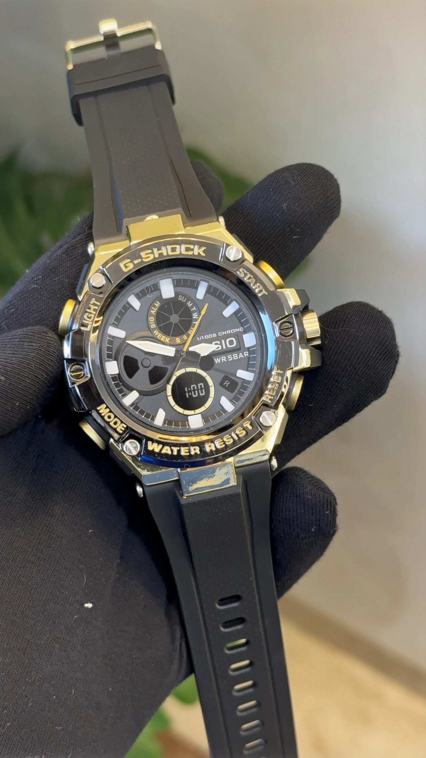 G shock B100 black gold