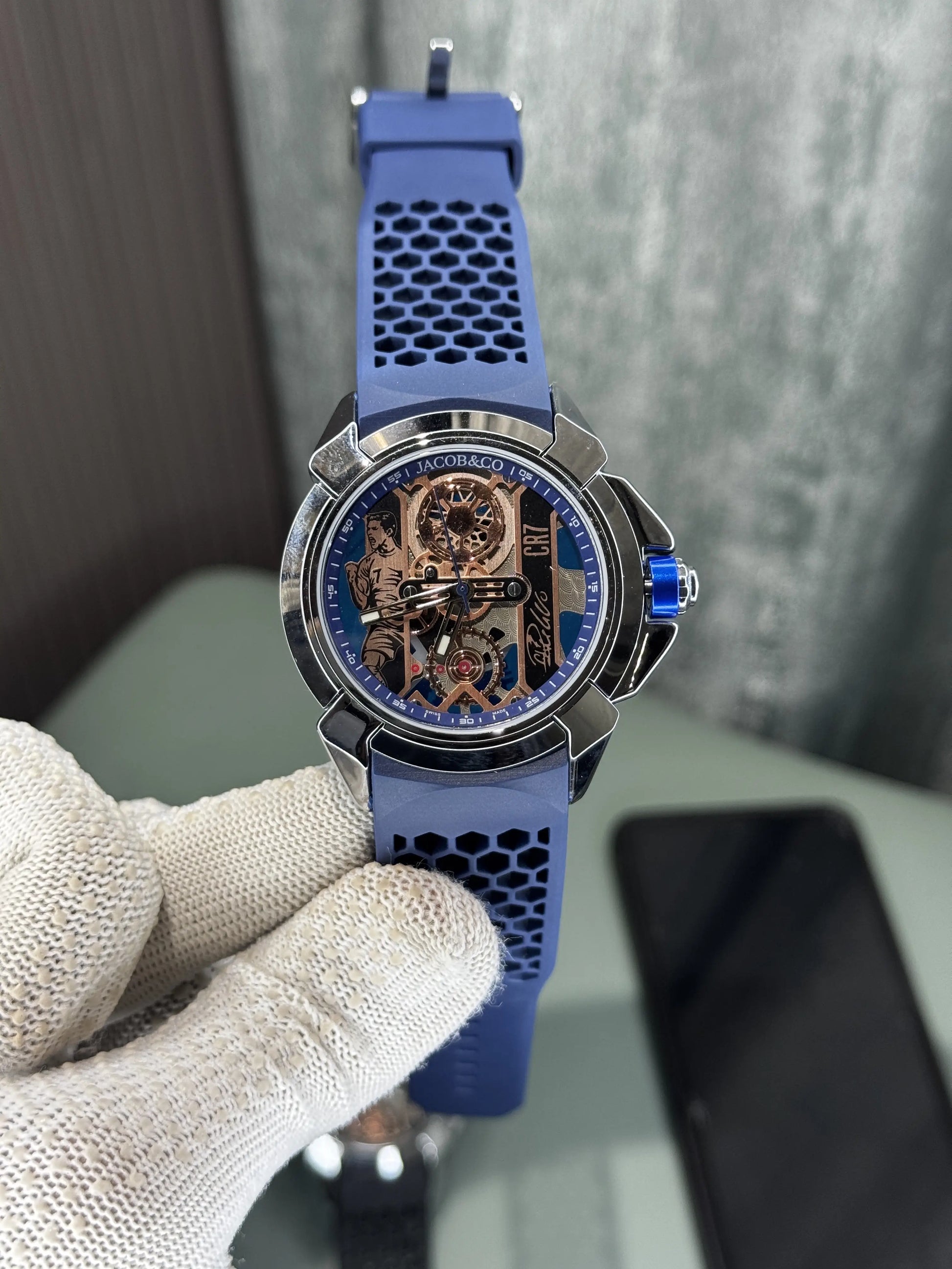 Jacob&Co. Sweep Silver Blue Cr7 Quartz Watch