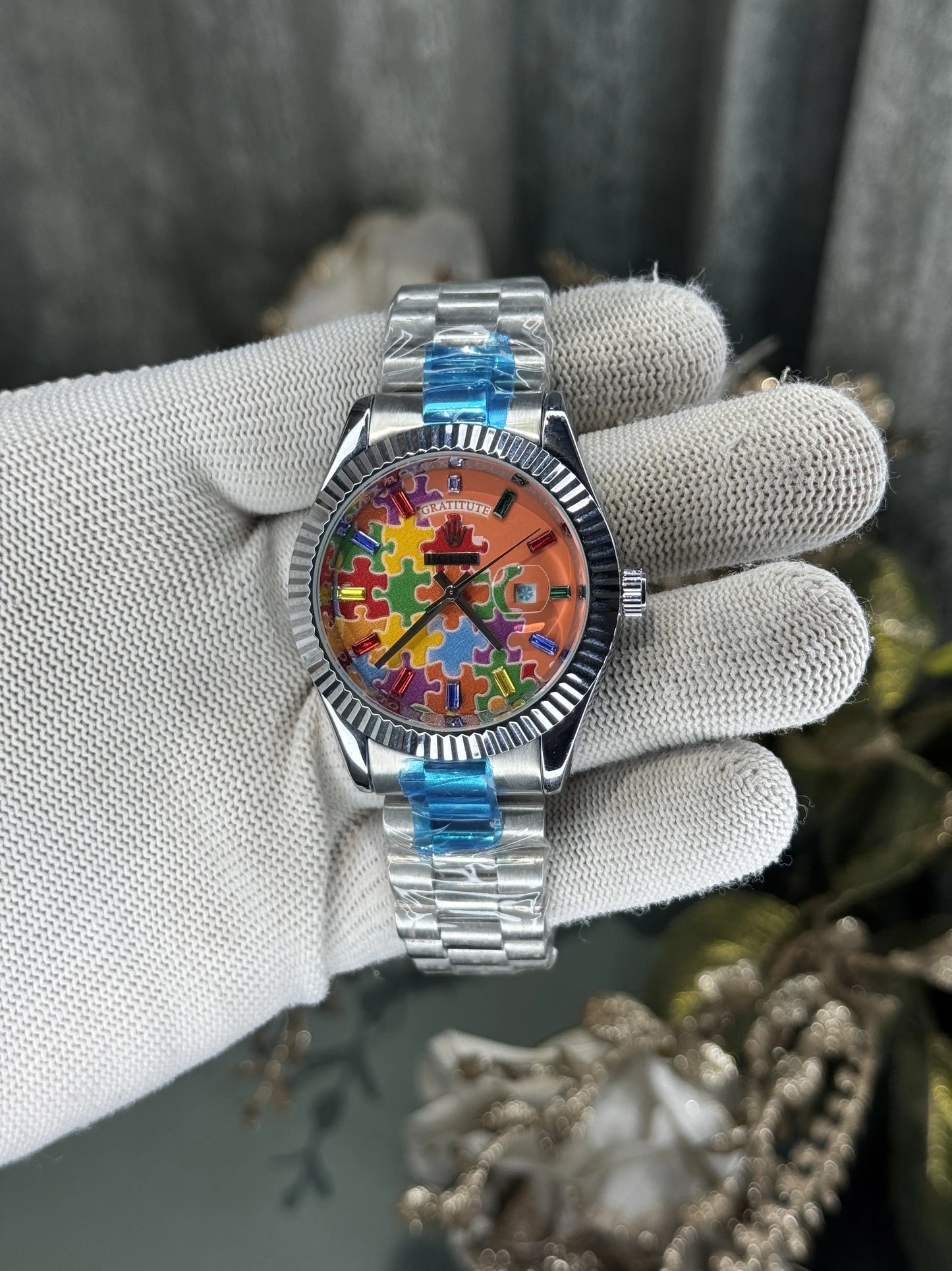 Role x Day-Date Jigsaw Puzzle Premium Quartz Watch