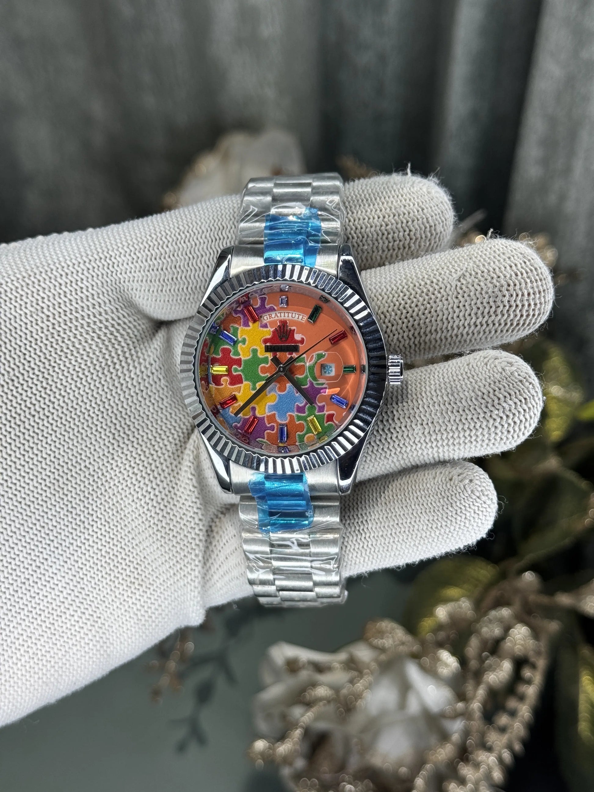 Role x Day-Date Jigsaw Puzzle Premium Quartz Watch