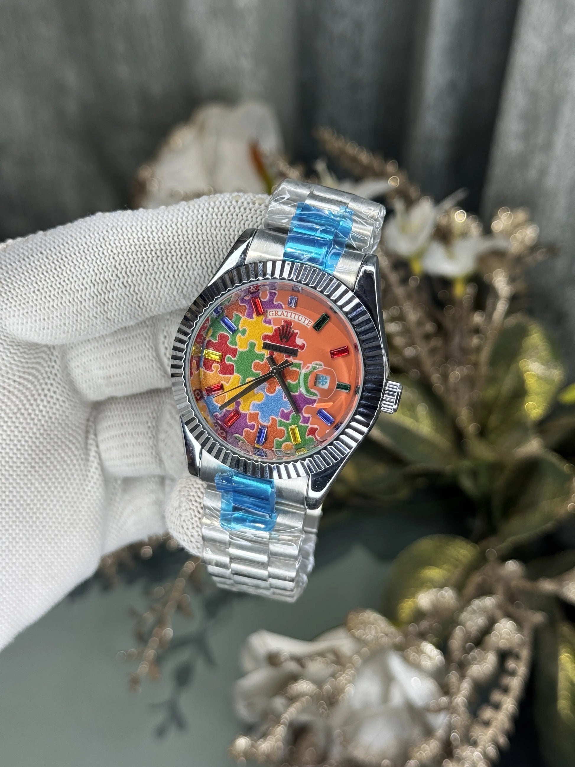Role x Day-Date Jigsaw Puzzle Premium Quartz Watch