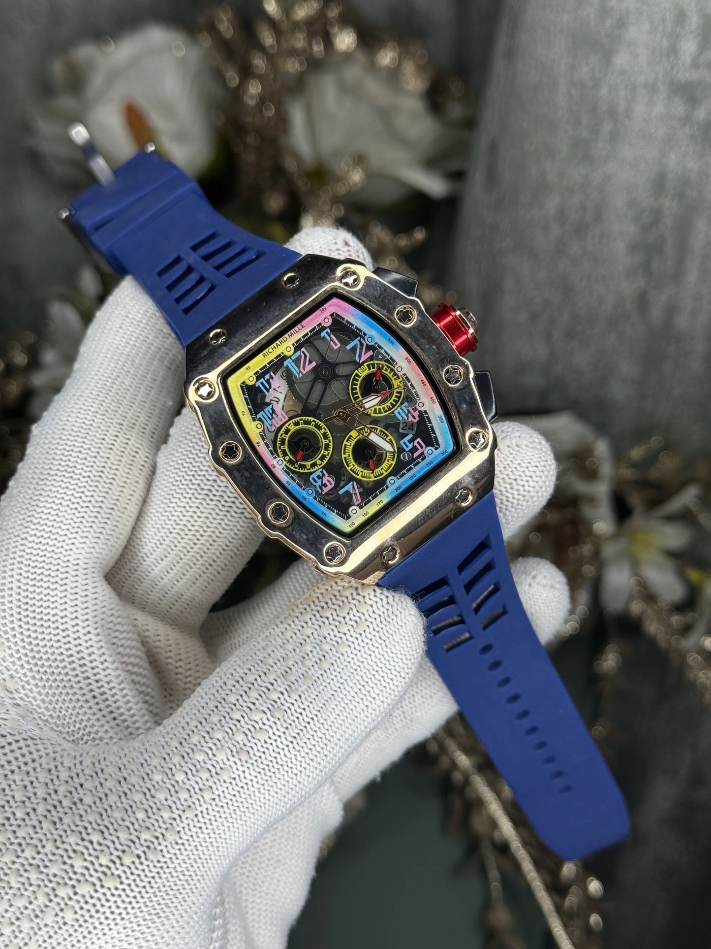 Richard Mille RM3501 Blue Multi colour Dial Premium Chronograph Watch