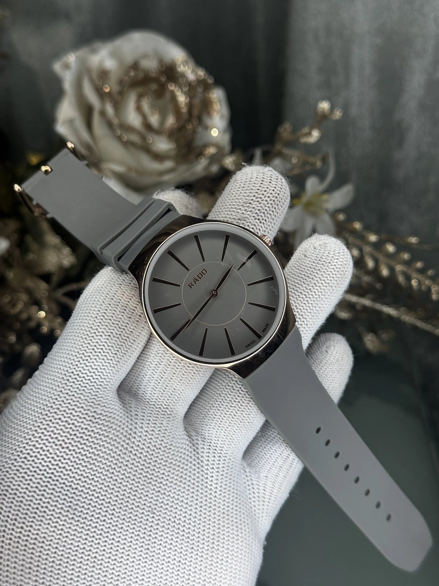 Rad o Copper Grey Silicon Strap Premium Watch