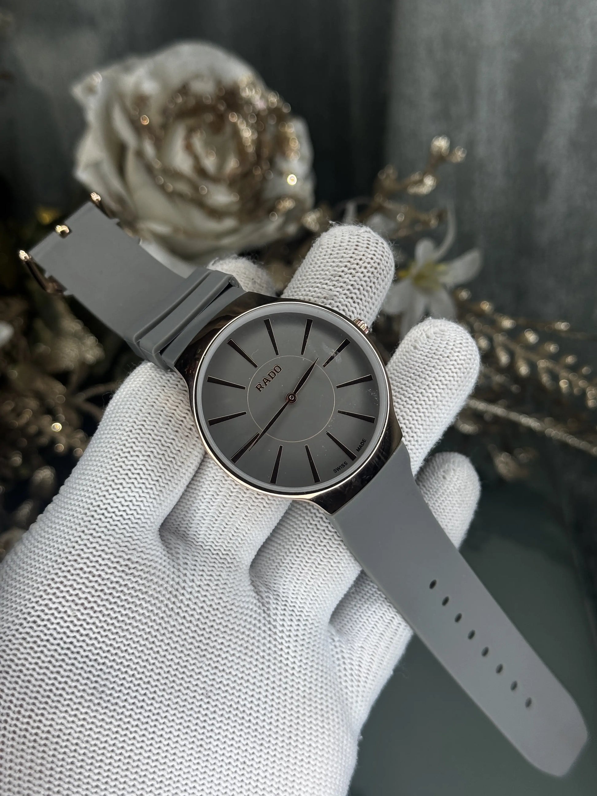 Rad o Copper Grey Silicon Strap Premium Watch