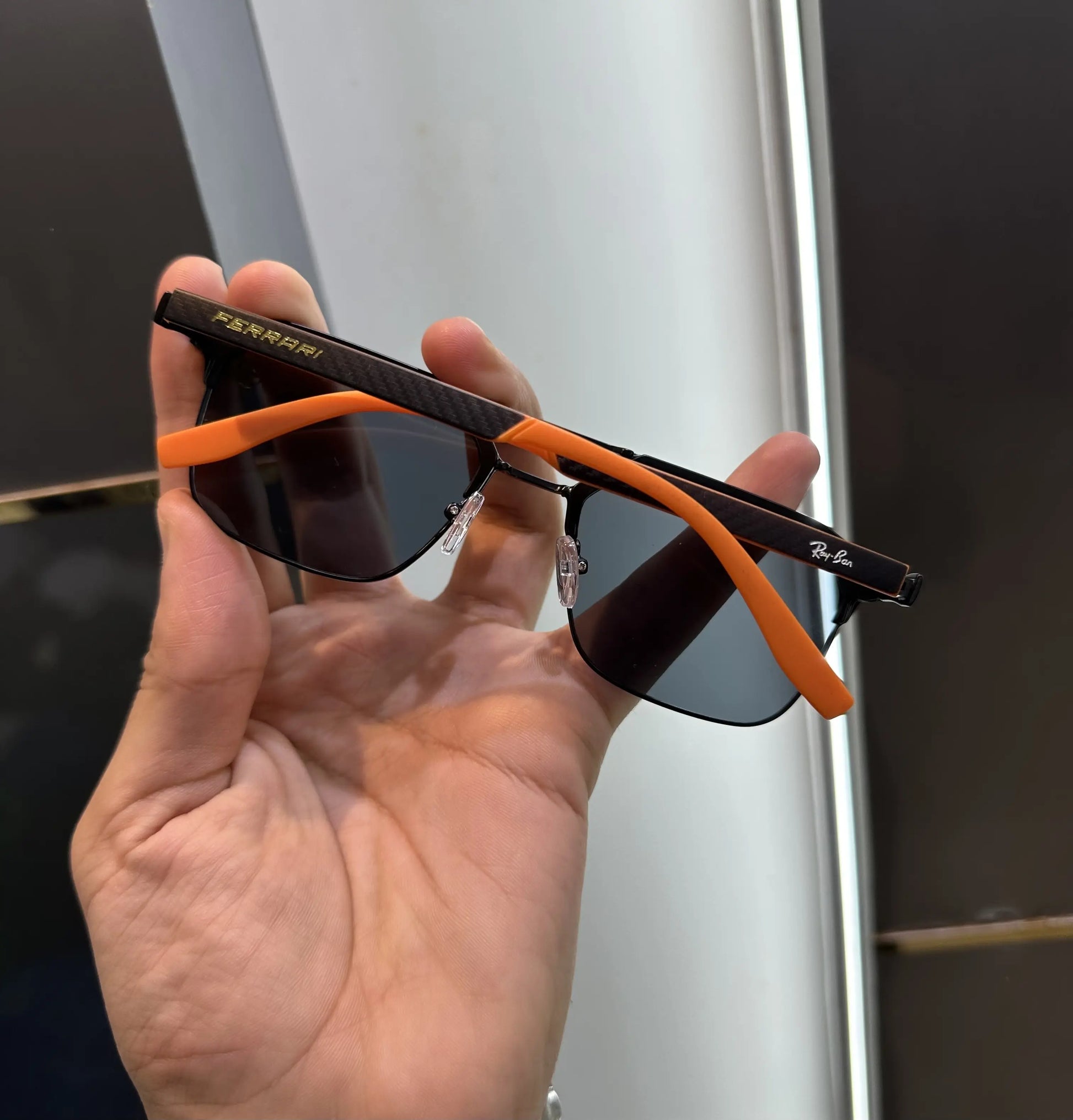 Ray Ban Orange Black Ferrari Premium Shades 04