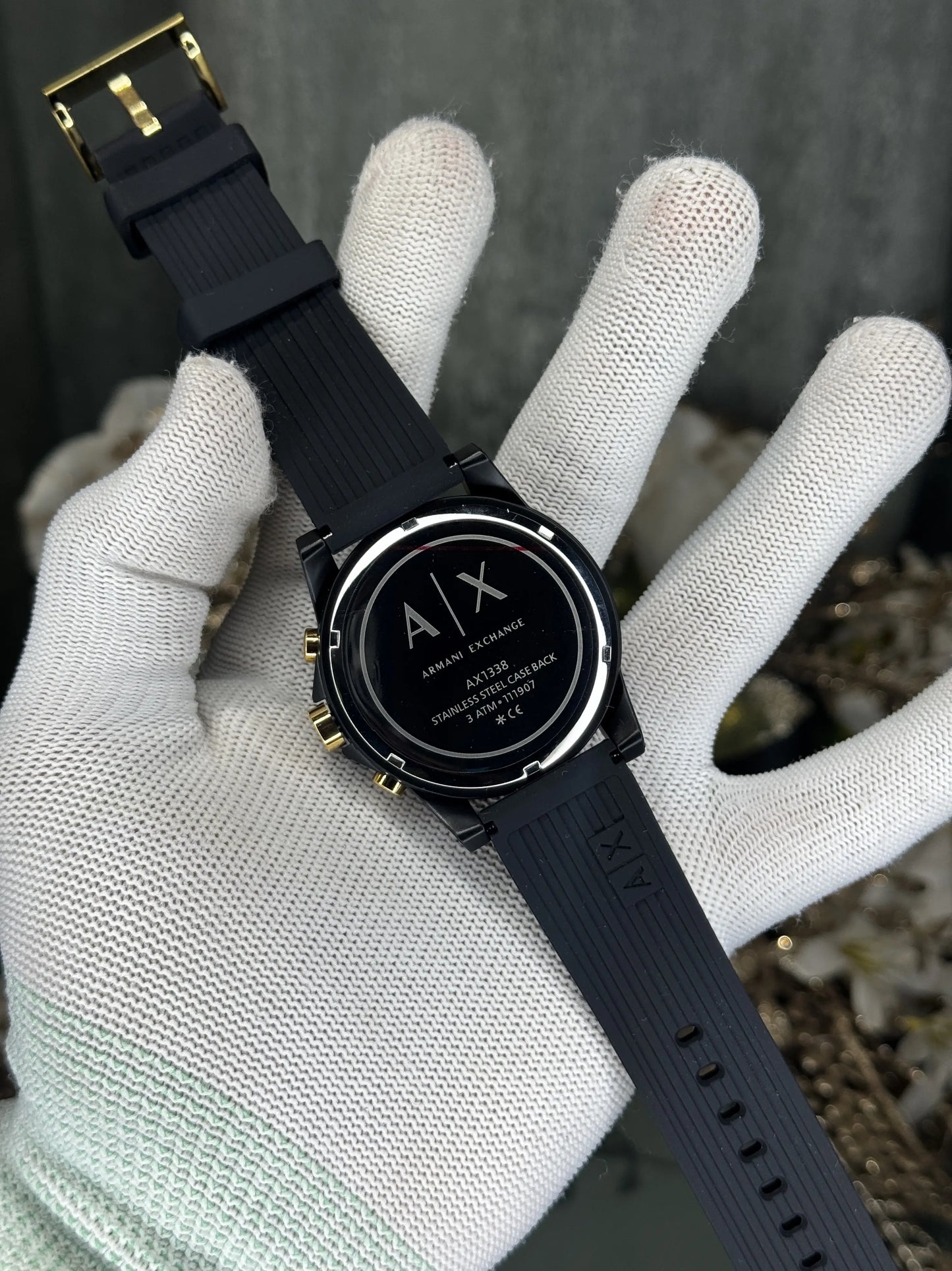 Arman i Exchange All Black With Gold Chronograph Watch