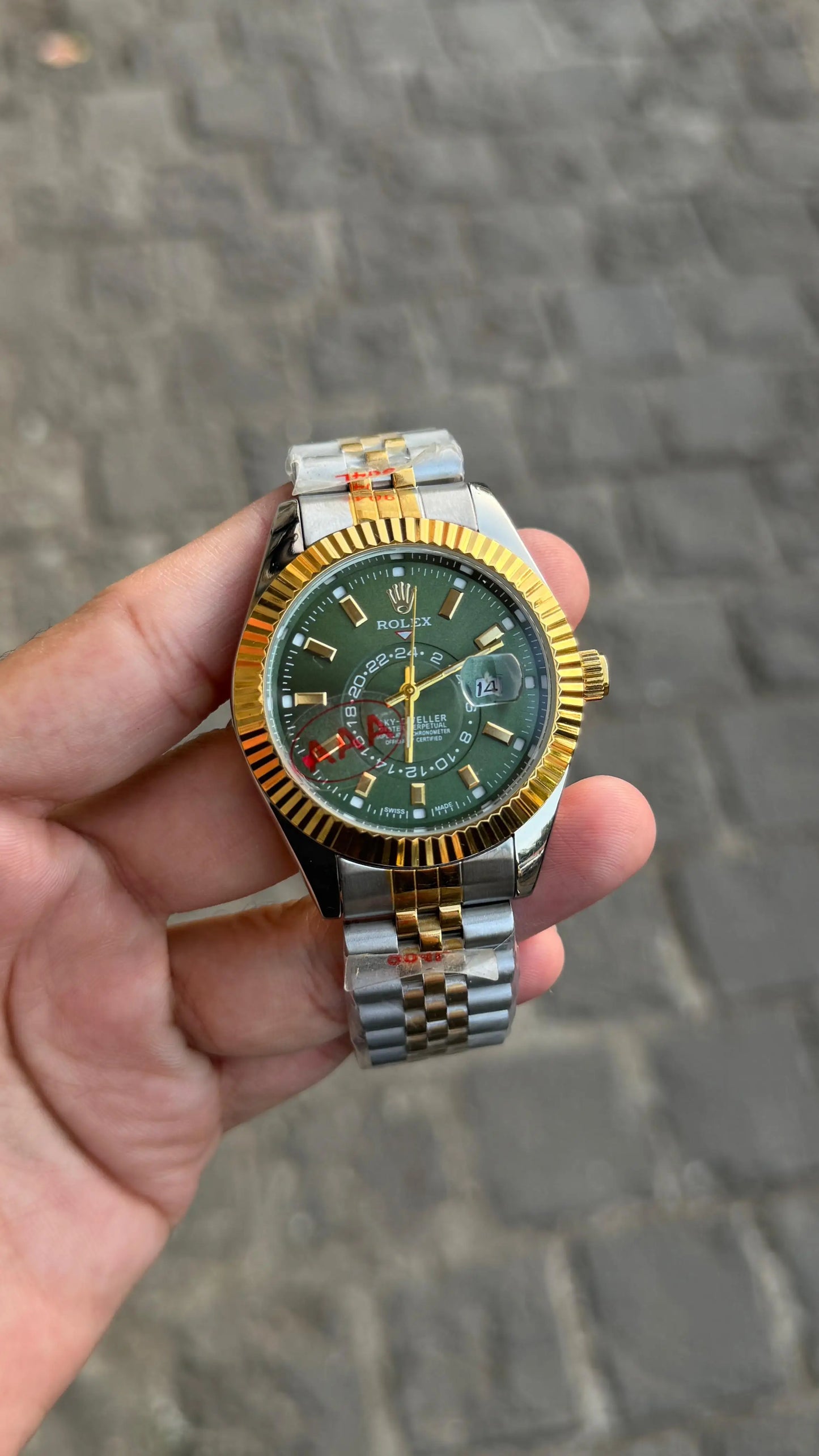 sky deweller premium quality two tone green